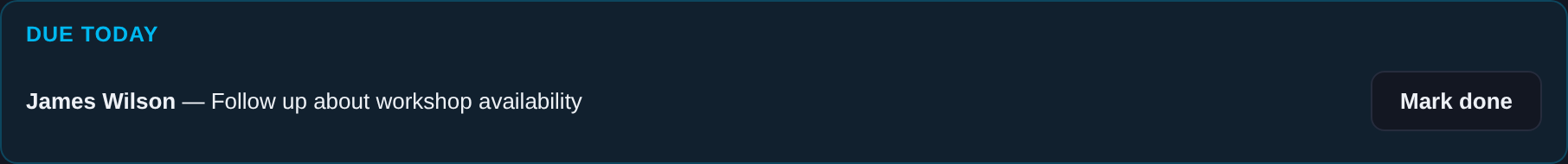 The real Due Today reminder widget