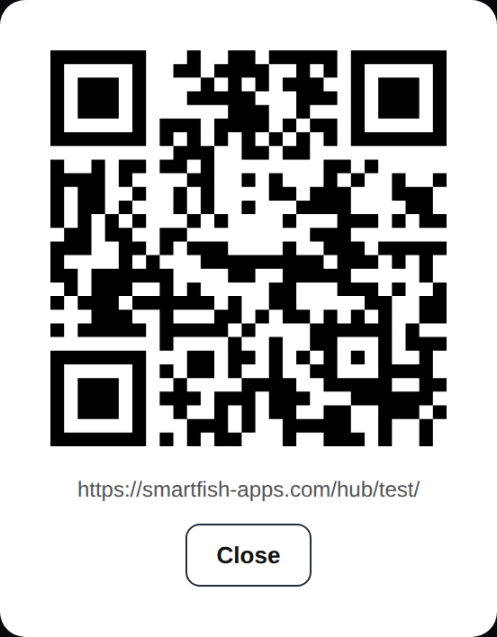 The real QR code modal, generated for a live page